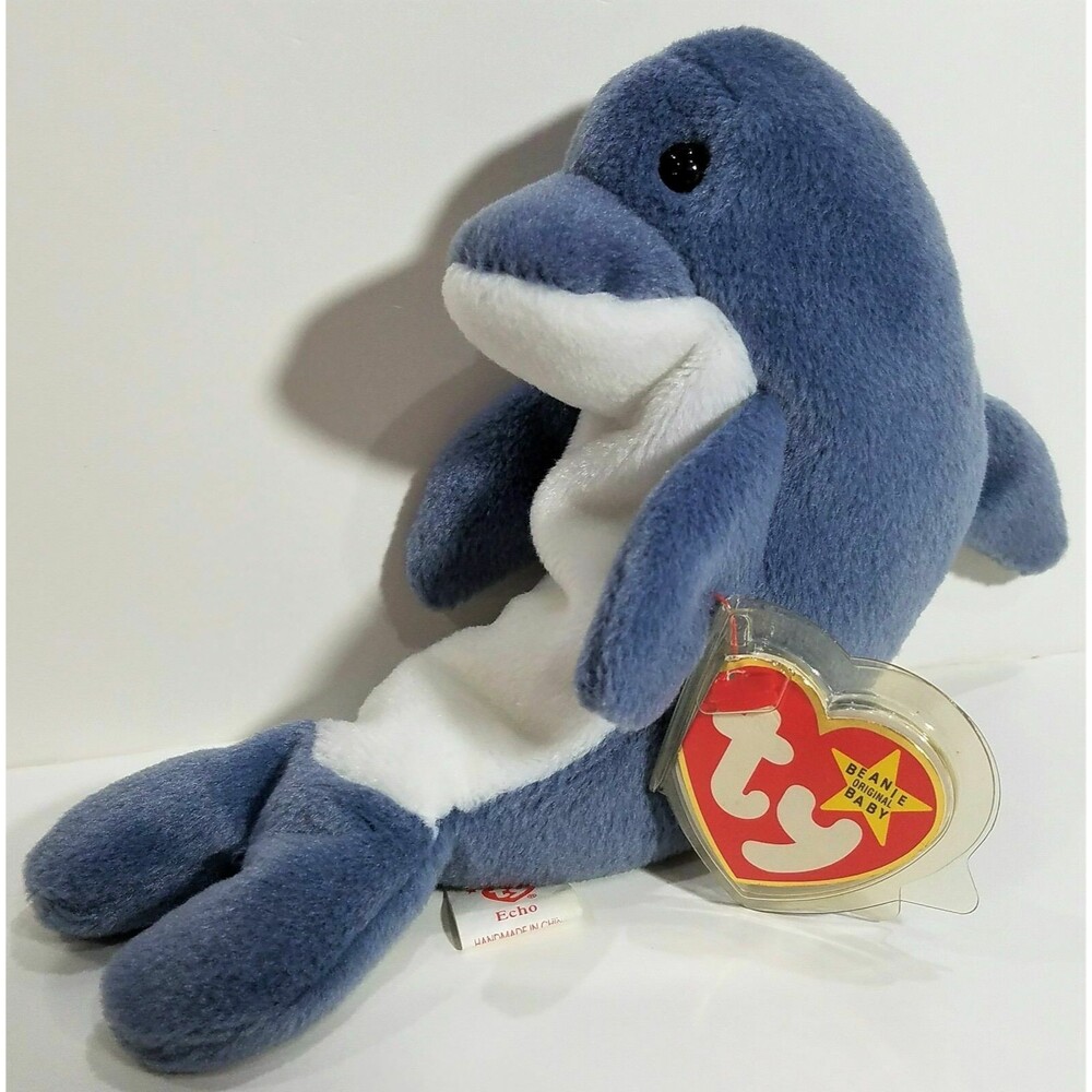 TY Beanie Babies "ECHO" the DOLPHIN - MWMTs! RETIRED LONG TIME AGO! GREAT GIFT!